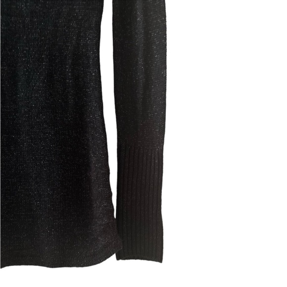 Bebe Black Shimmer Luxe Midtown Cowl Neck Off The Shoulder Sweater Size Small - Picture 6 of 10